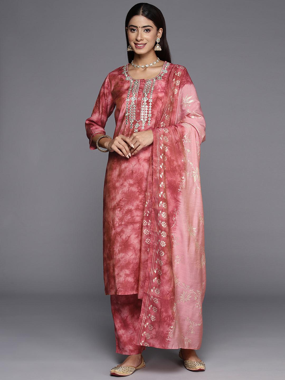 Coral Printed Silk Blend Straight Kurta - ShopLibas