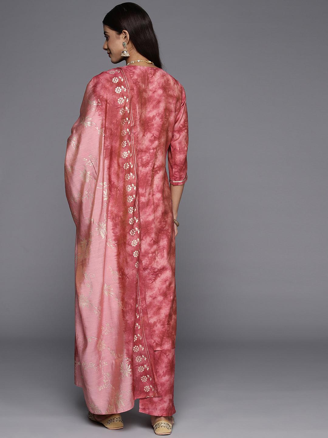 Coral Printed Silk Blend Straight Kurta - ShopLibas