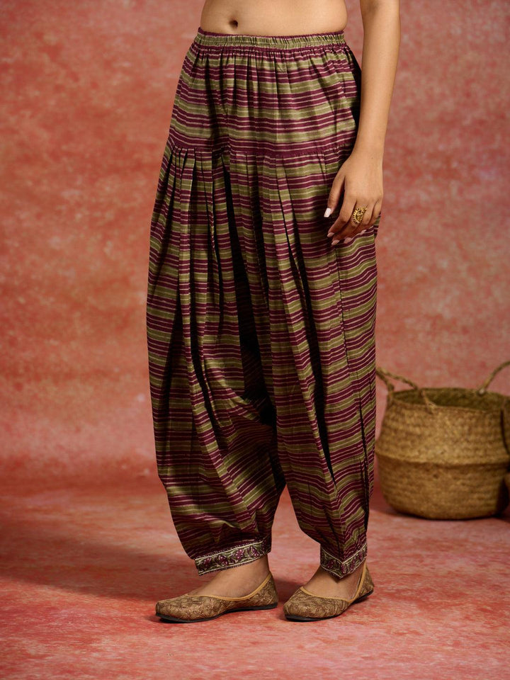 Pink Printed Cotton Straight Kurta With Salwar & Dupatta - ShopLibas