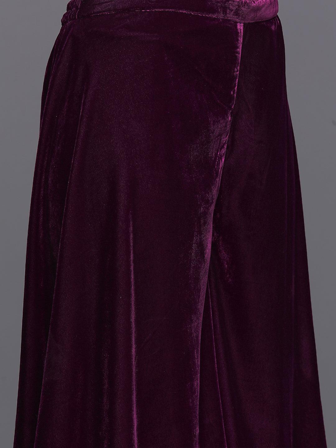 Wine Solid Velvet Co-Ords