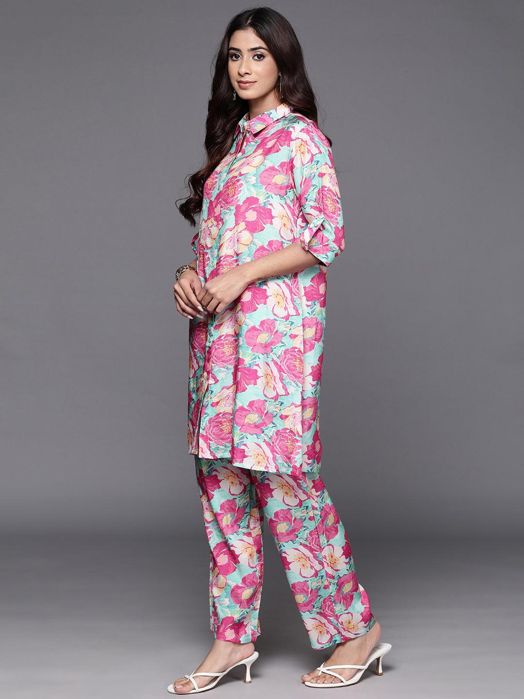 Pink Printed Cotton Co-Ords