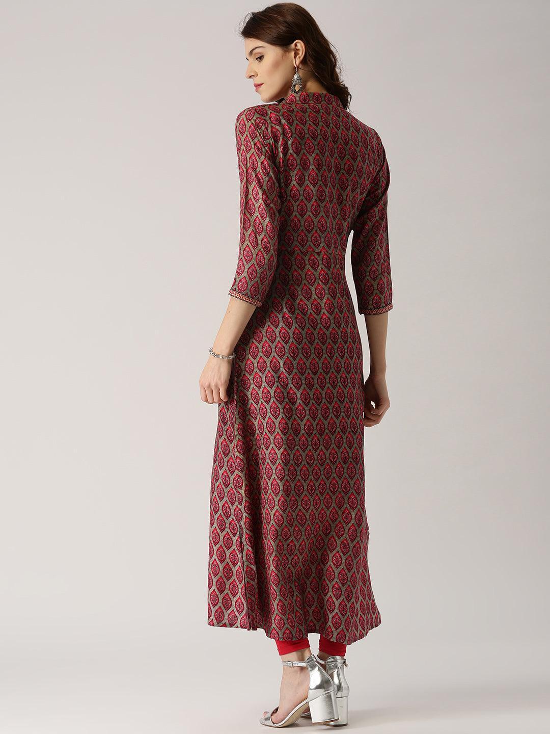 Multicoloured Printed Rayon Kurta