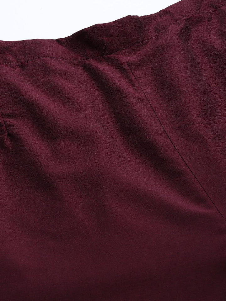 Maroon Solid Silk Palazzos - ShopLibas