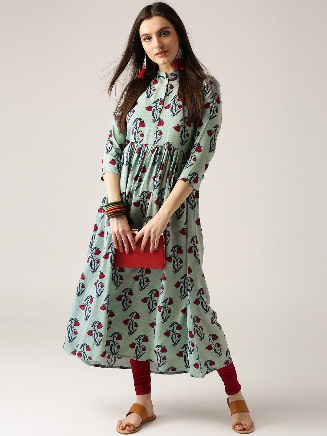 Multicoloured Printed Rayon Kurta