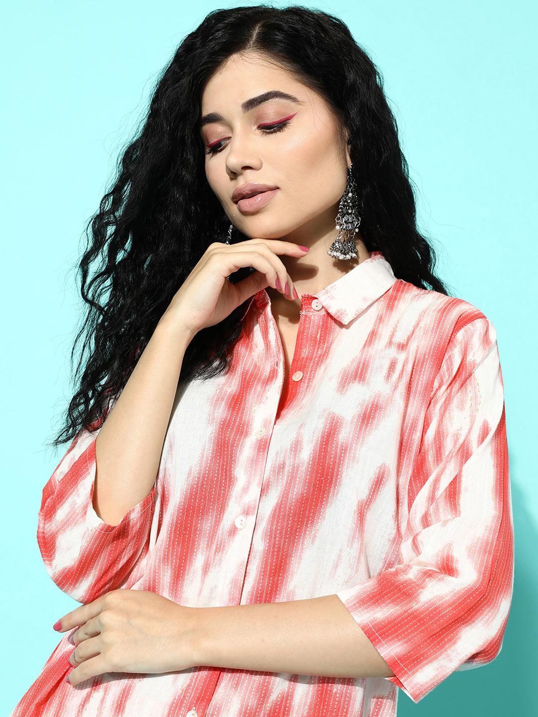 Coral Printed Cotton Night Suit - ShopLibas