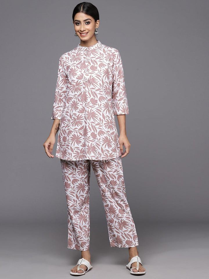 White Printed Rayon Co-Ords - ShopLibas