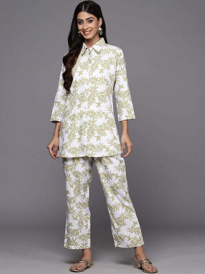 White Printed Rayon Co-Ords - ShopLibas