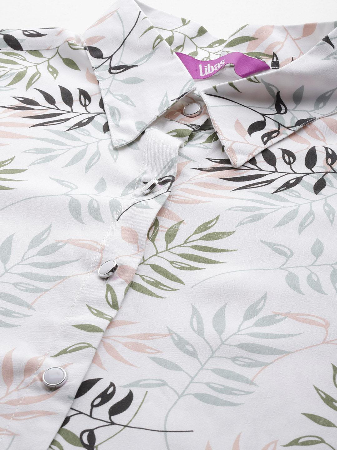 White Printed Rayon Co-Ords - ShopLibas