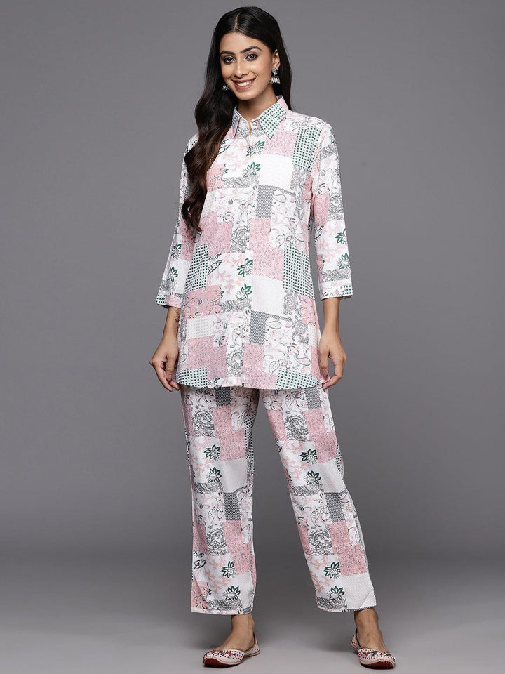 Peach Printed Rayon Co-Ords - ShopLibas