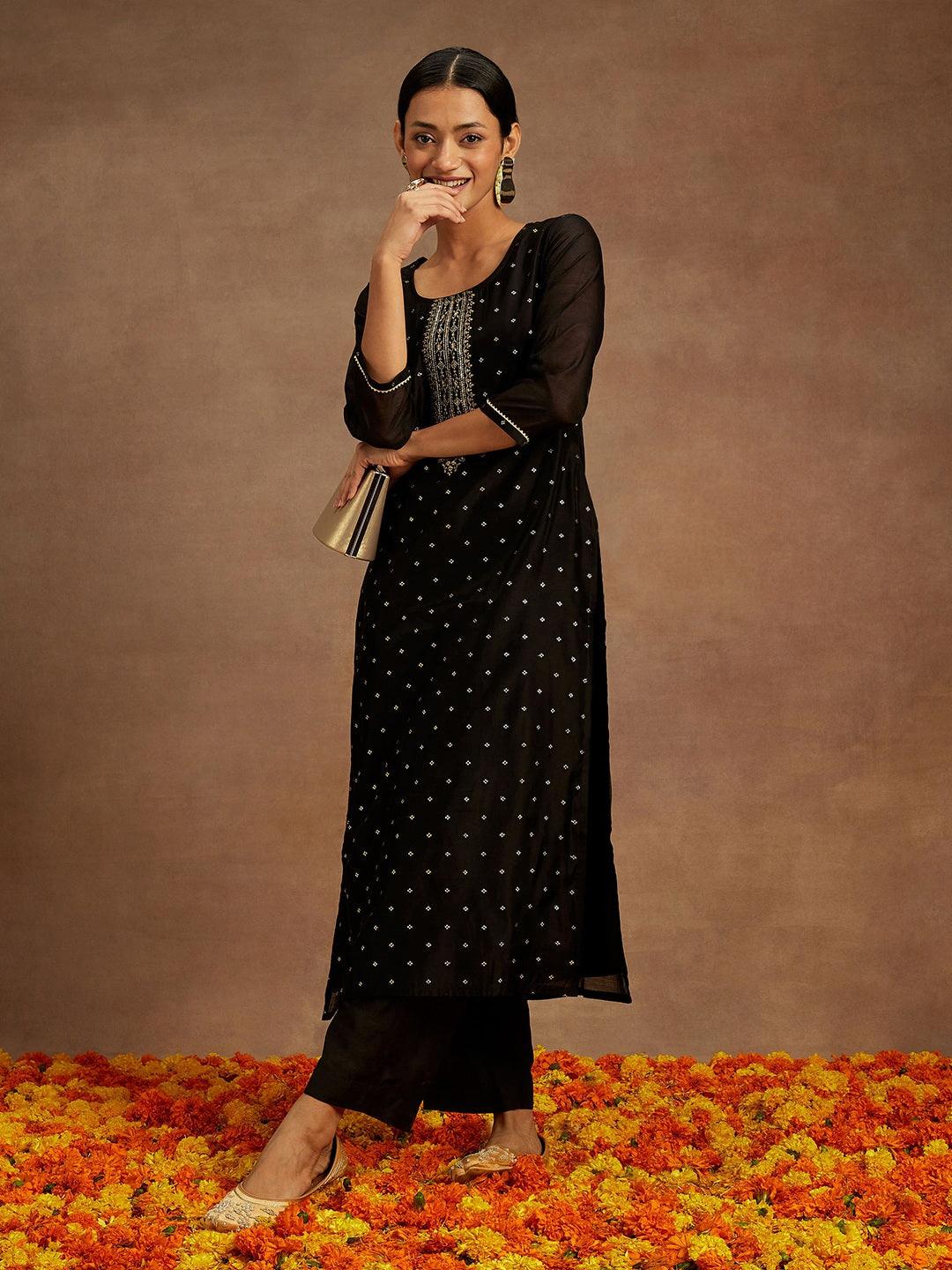 Black kurtis design best sale