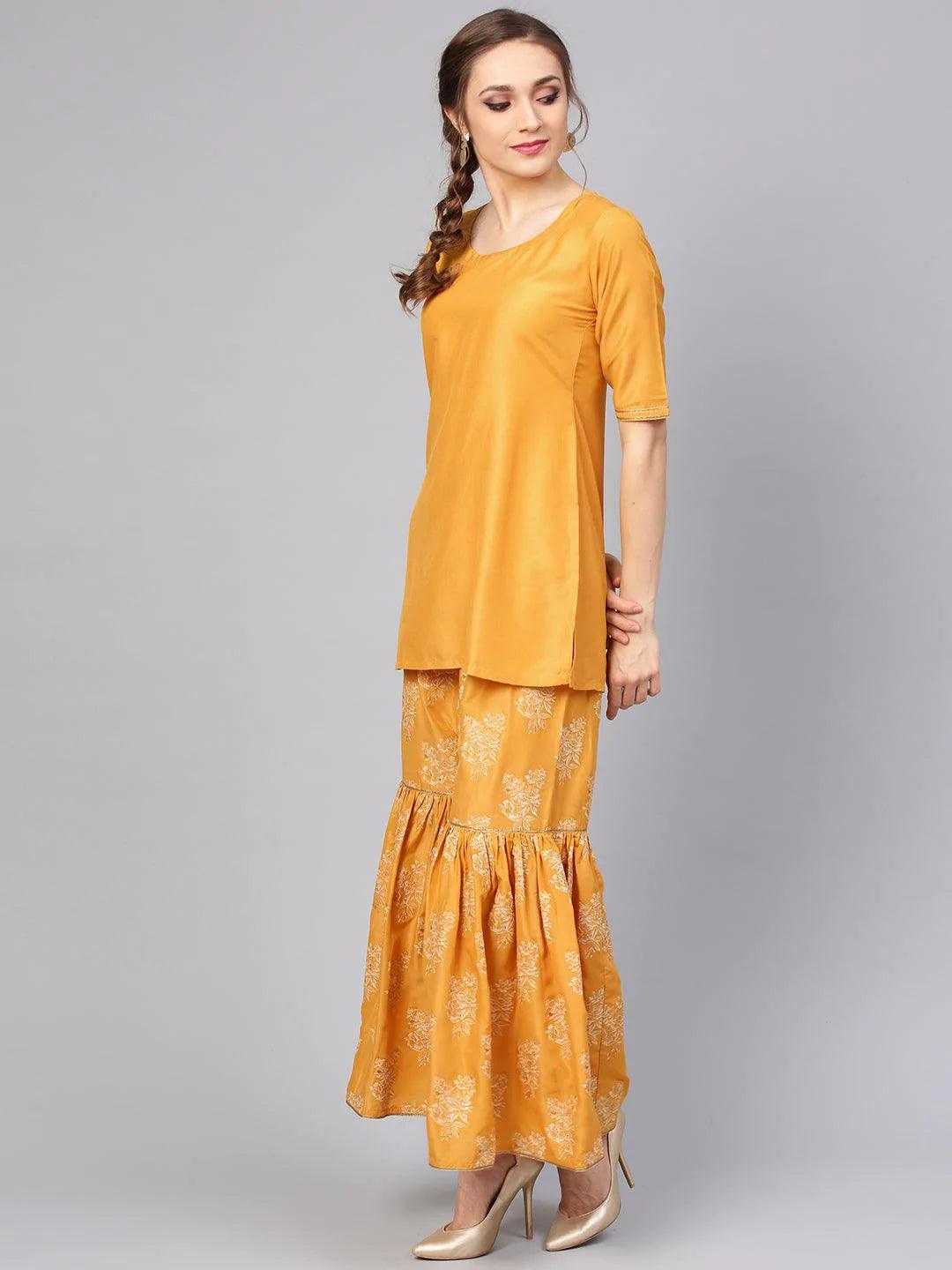 Yellow Solid Muslin Suit Set - ShopLibas