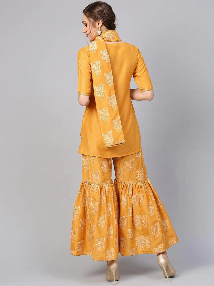 Yellow Solid Muslin Suit Set - ShopLibas