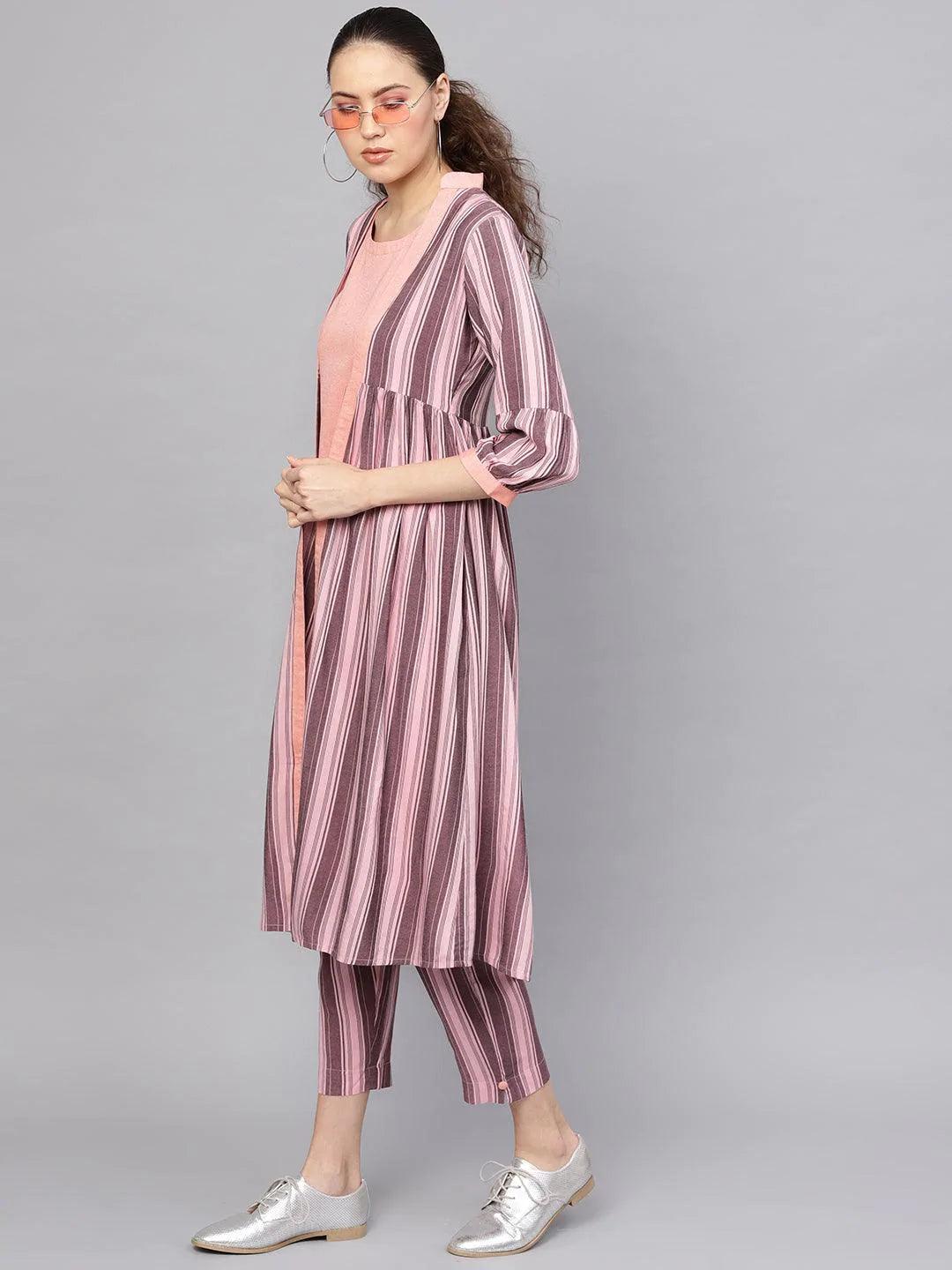 Peach Solid Rayon Kurta Set - ShopLibas