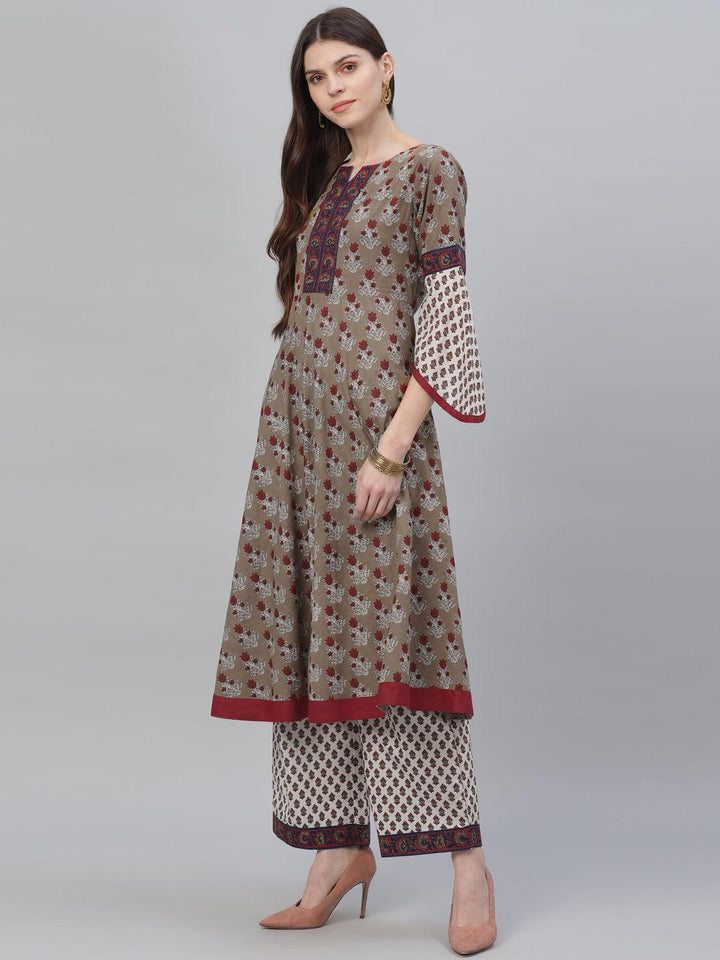 Multicoloured Printed Cotton Suit Set - ShopLibas