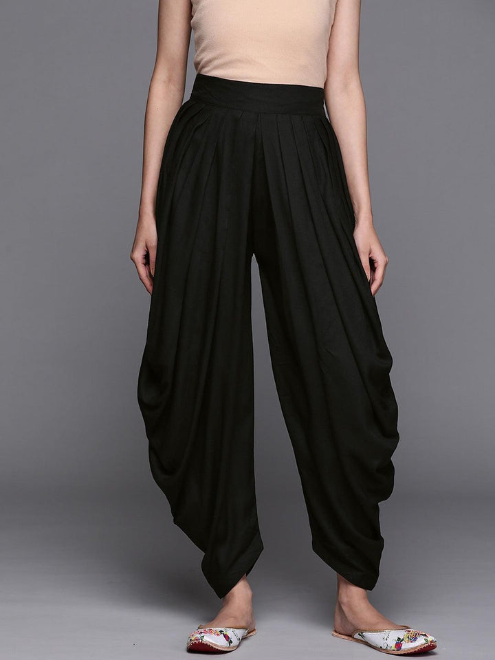 Black Solid Rayon Salwar Pants - ShopLibas