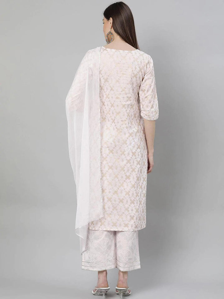 Pink Printed Cotton Suit Set - ShopLibas