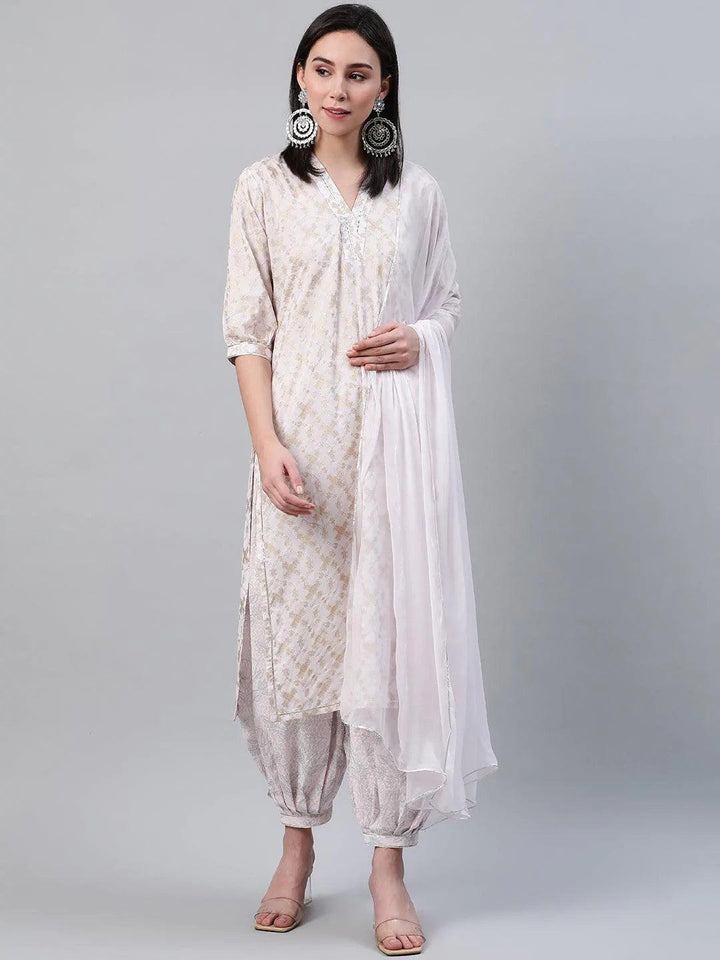 Pink Printed Cotton Kurta Set - ShopLibas