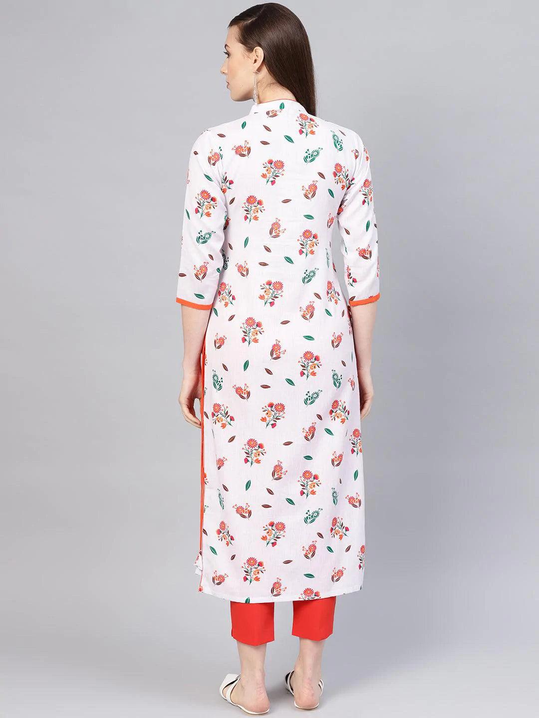 Multicoloured Printed Cotton Kurta