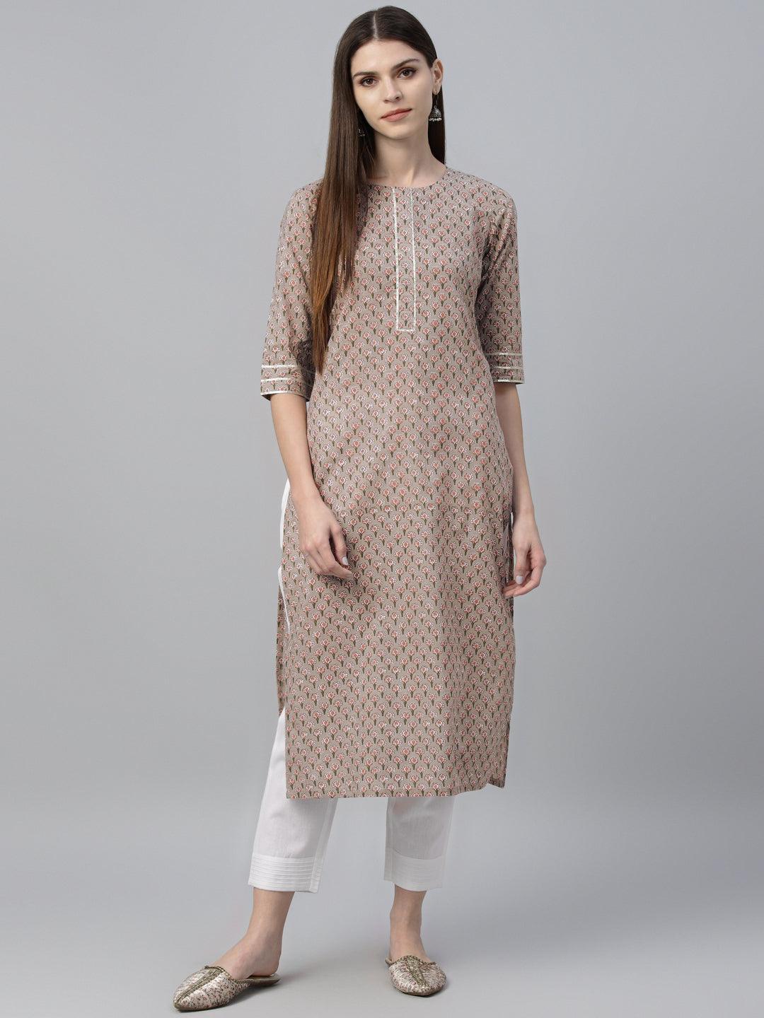 Multicoloured Printed Cotton Kurta - ShopLibas