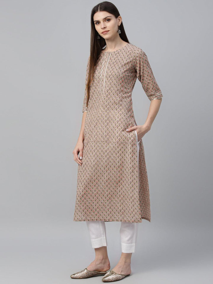 Multicoloured Printed Cotton Kurta - ShopLibas