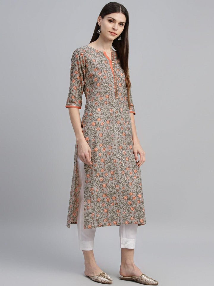 Multicoloured Printed Cotton Kurta - ShopLibas