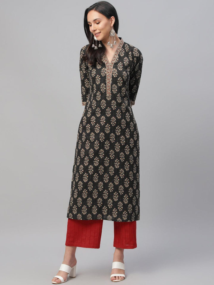 Multicoloured Printed Cotton Kurta - ShopLibas