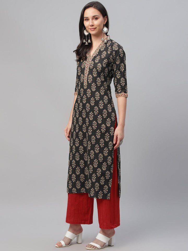 Multicoloured Printed Cotton Kurta - ShopLibas