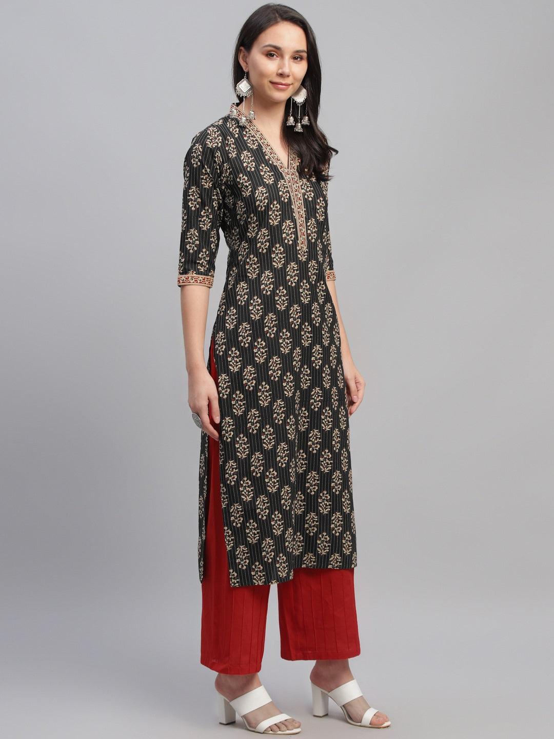 Multicoloured Printed Cotton Kurta - ShopLibas