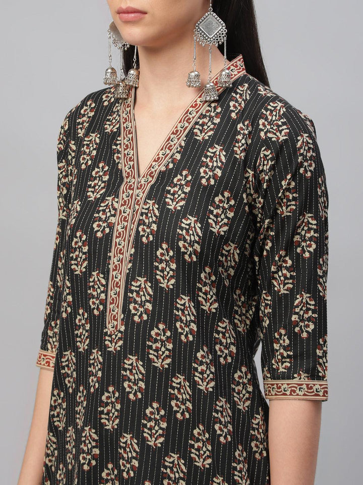 Multicoloured Printed Cotton Kurta - ShopLibas