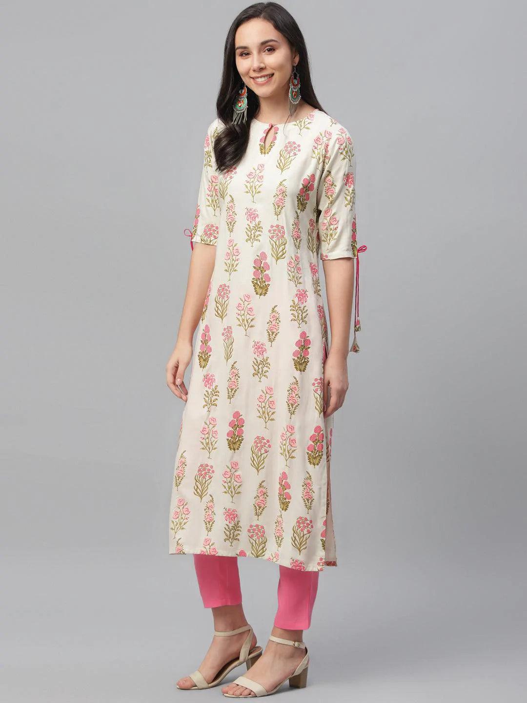 Multicoloured Printed Rayon Kurta - ShopLibas