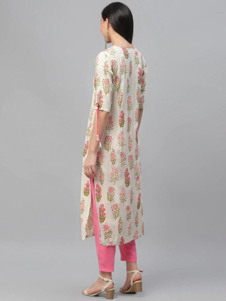 Multicoloured Printed Rayon Kurta - ShopLibas