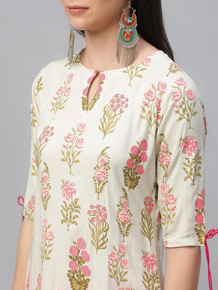 Multicoloured Printed Rayon Kurta - ShopLibas