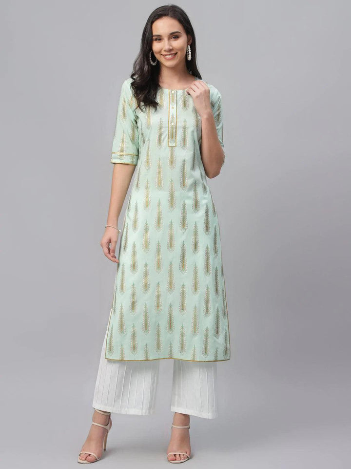 Multicoloured Printed Cotton Kurta - ShopLibas