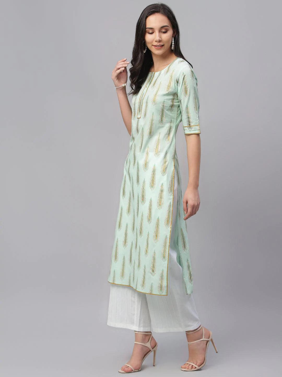 Multicoloured Printed Cotton Kurta - ShopLibas