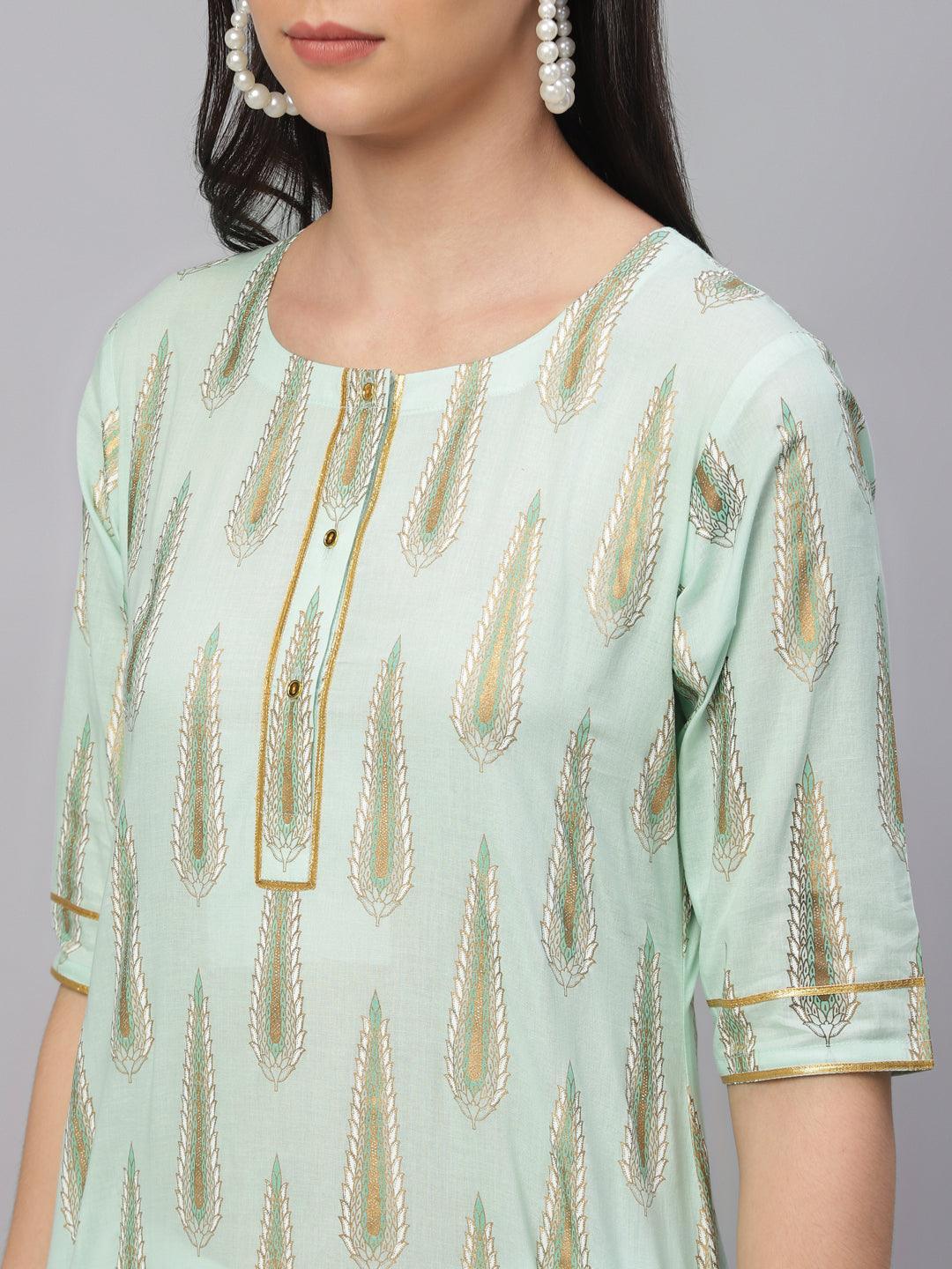 Multicoloured Printed Cotton Kurta - ShopLibas