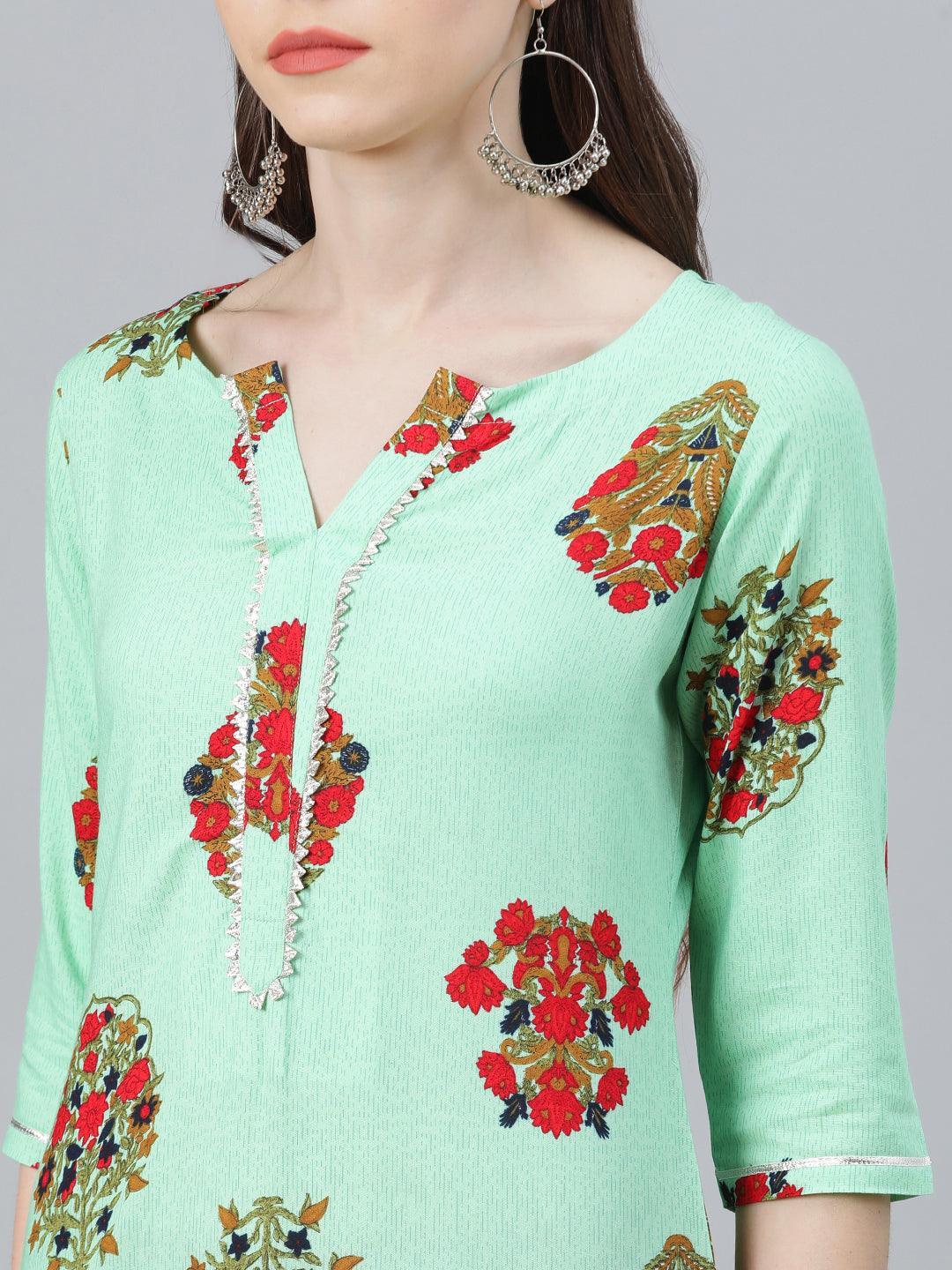 Multicoloured Printed Rayon Kurta