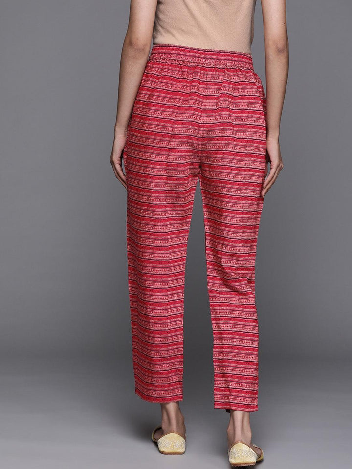 Pink Striped Silk Trousers - ShopLibas