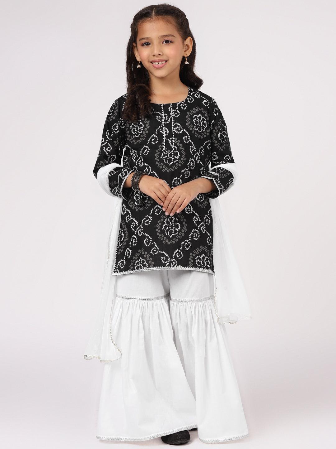 Black Printed Cotton Suit Set - ShopLibas