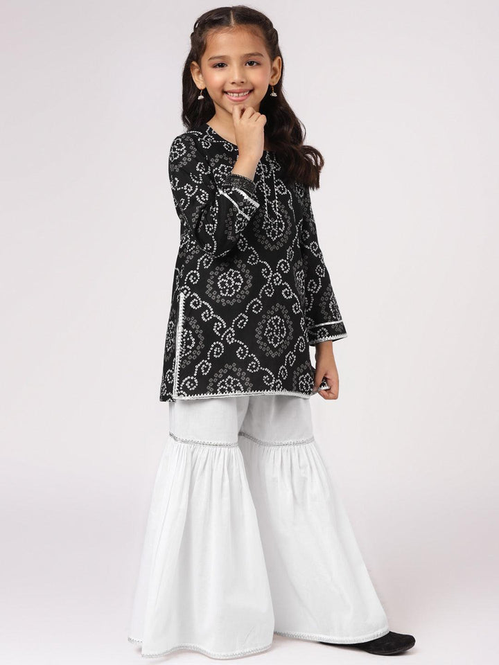 Black Printed Cotton Suit Set - ShopLibas