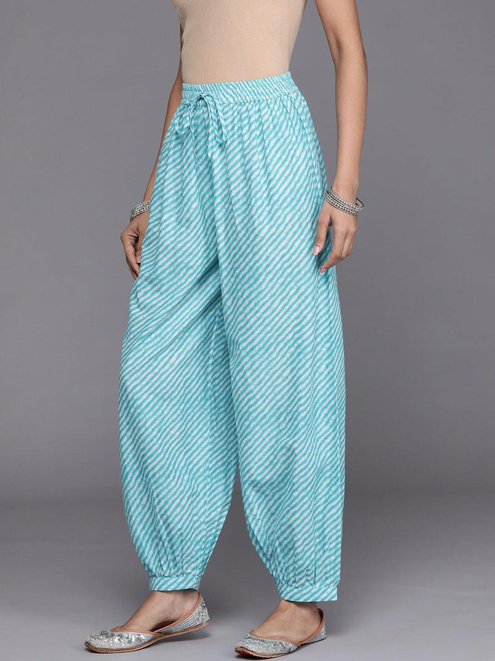 Blue Printed Cotton Salwar Pants - ShopLibas