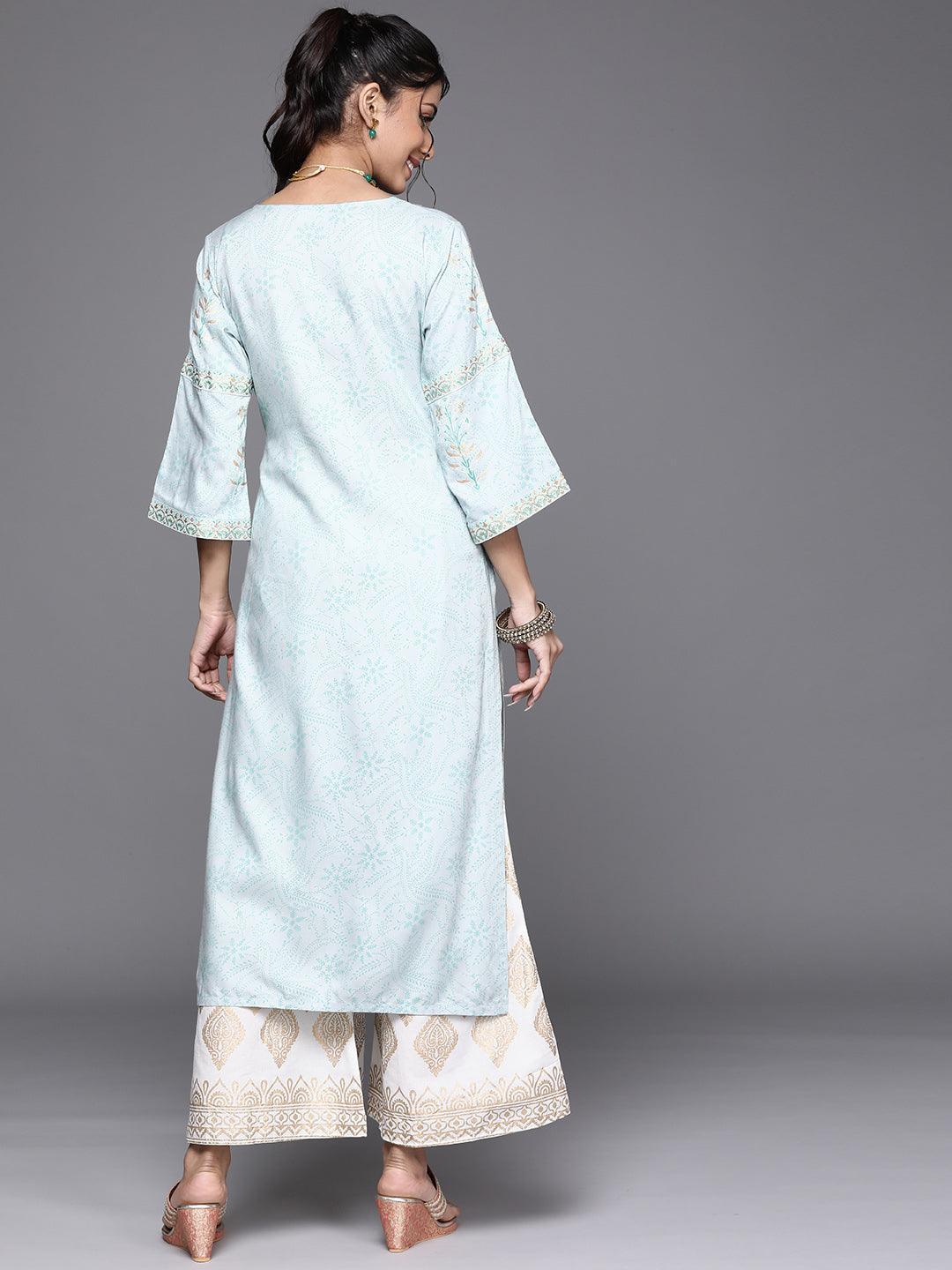 Blue Yoke Design Cotton Kurta