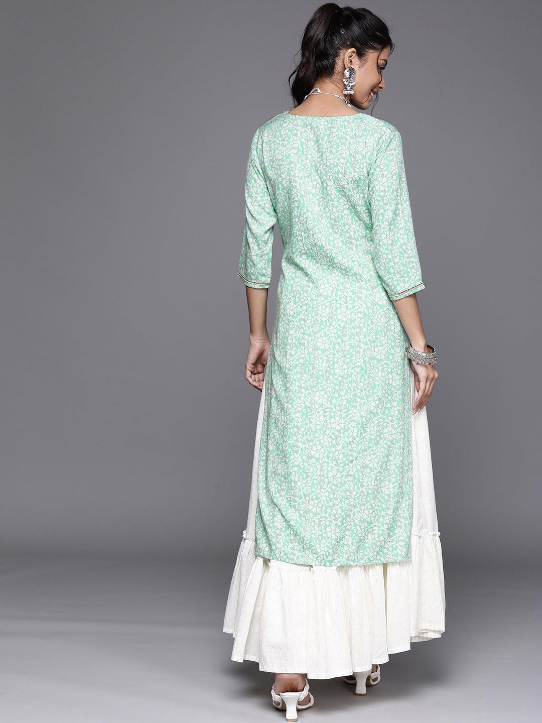 Blue Yoke Design Rayon Kurta