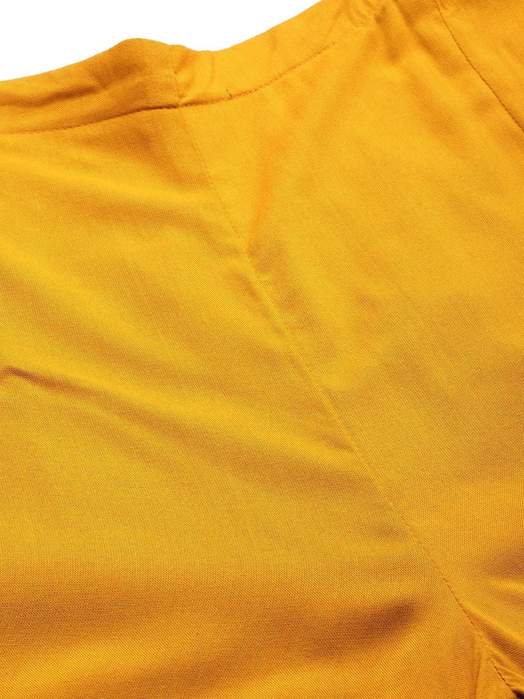 Yellow Hem Design Rayon Palazzos - ShopLibas