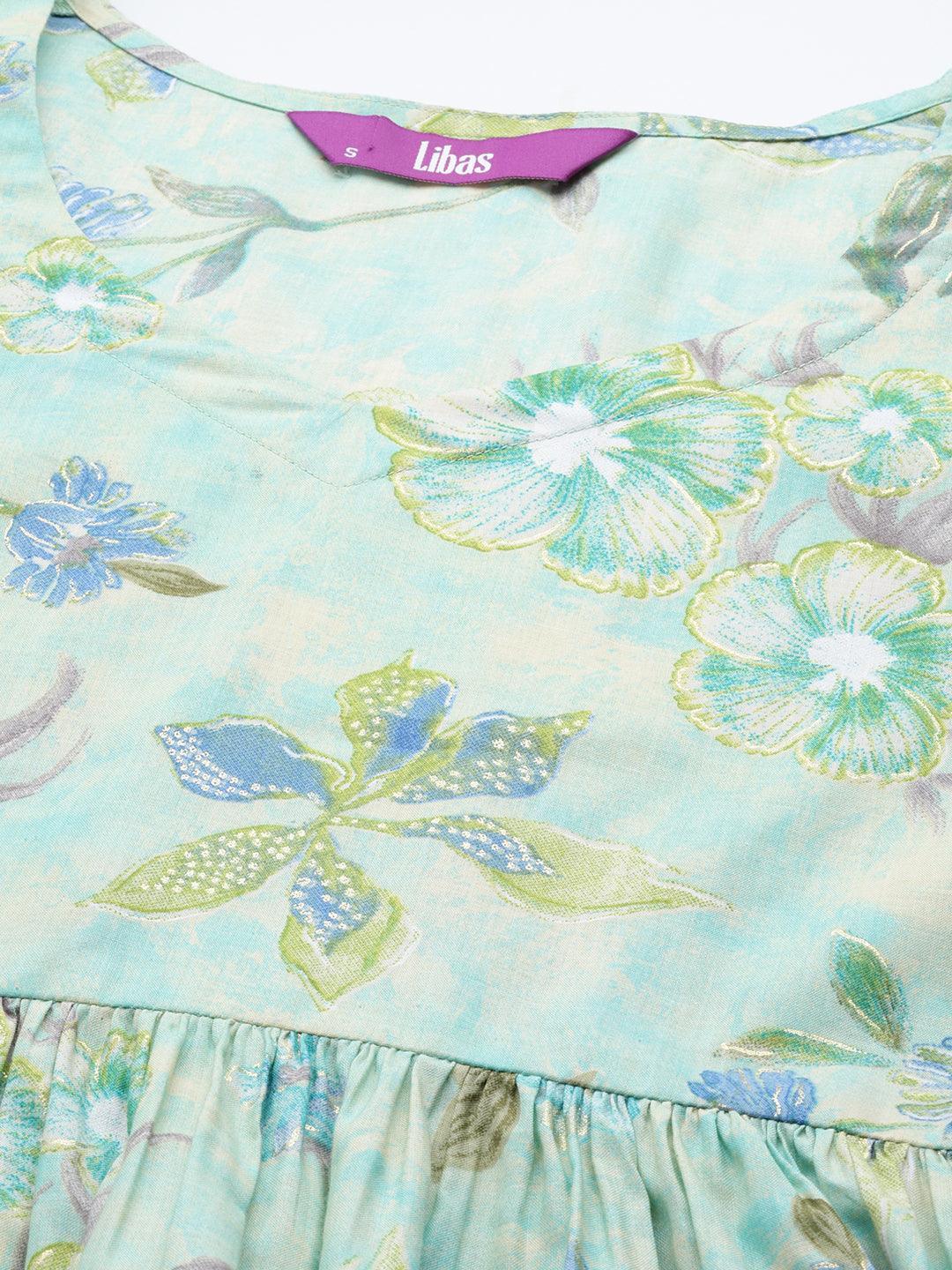 Green Printed Cotton Co-Ords - ShopLibas