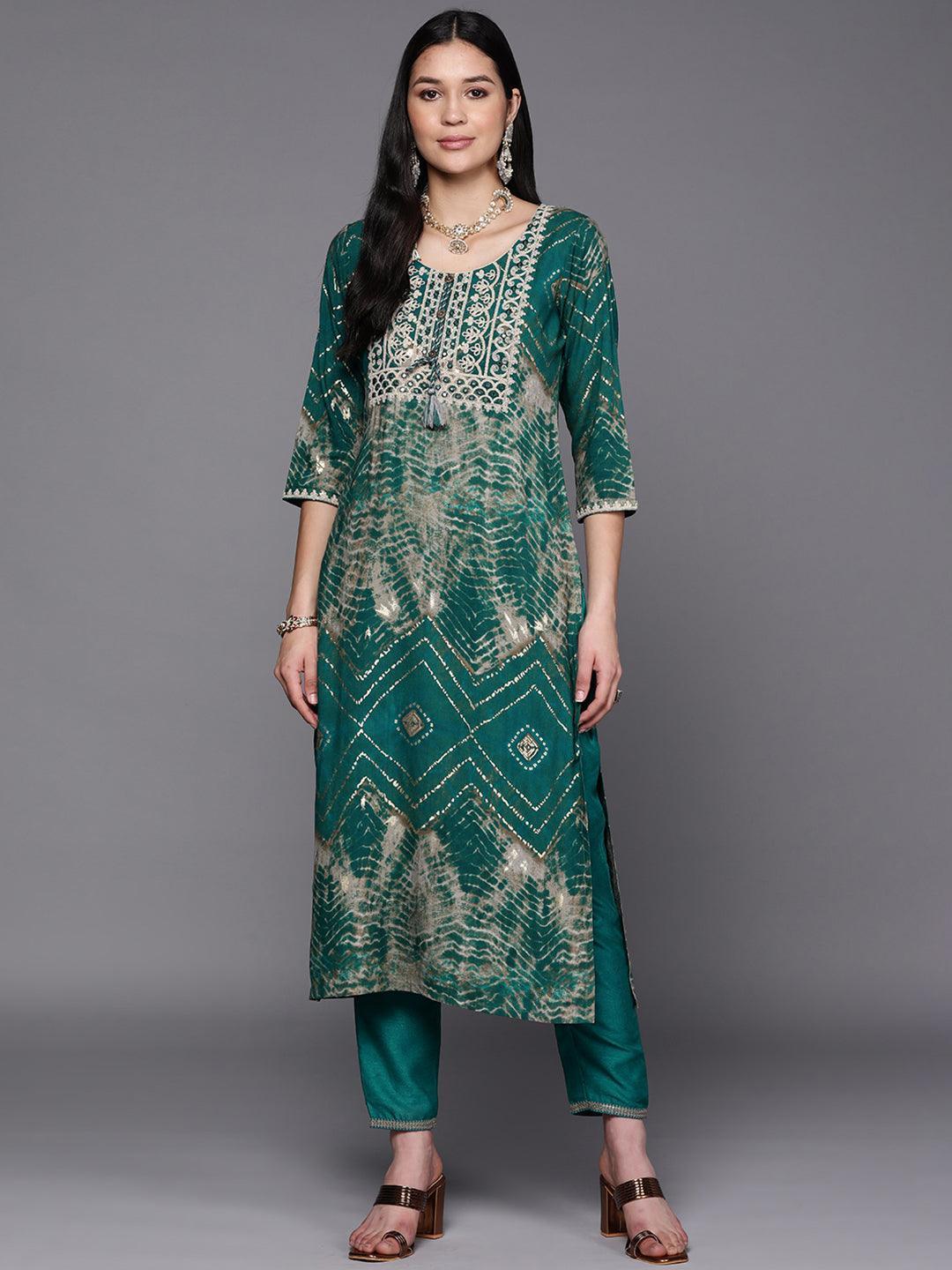 Green Yoke Design Rayon Straight Kurta - ShopLibas