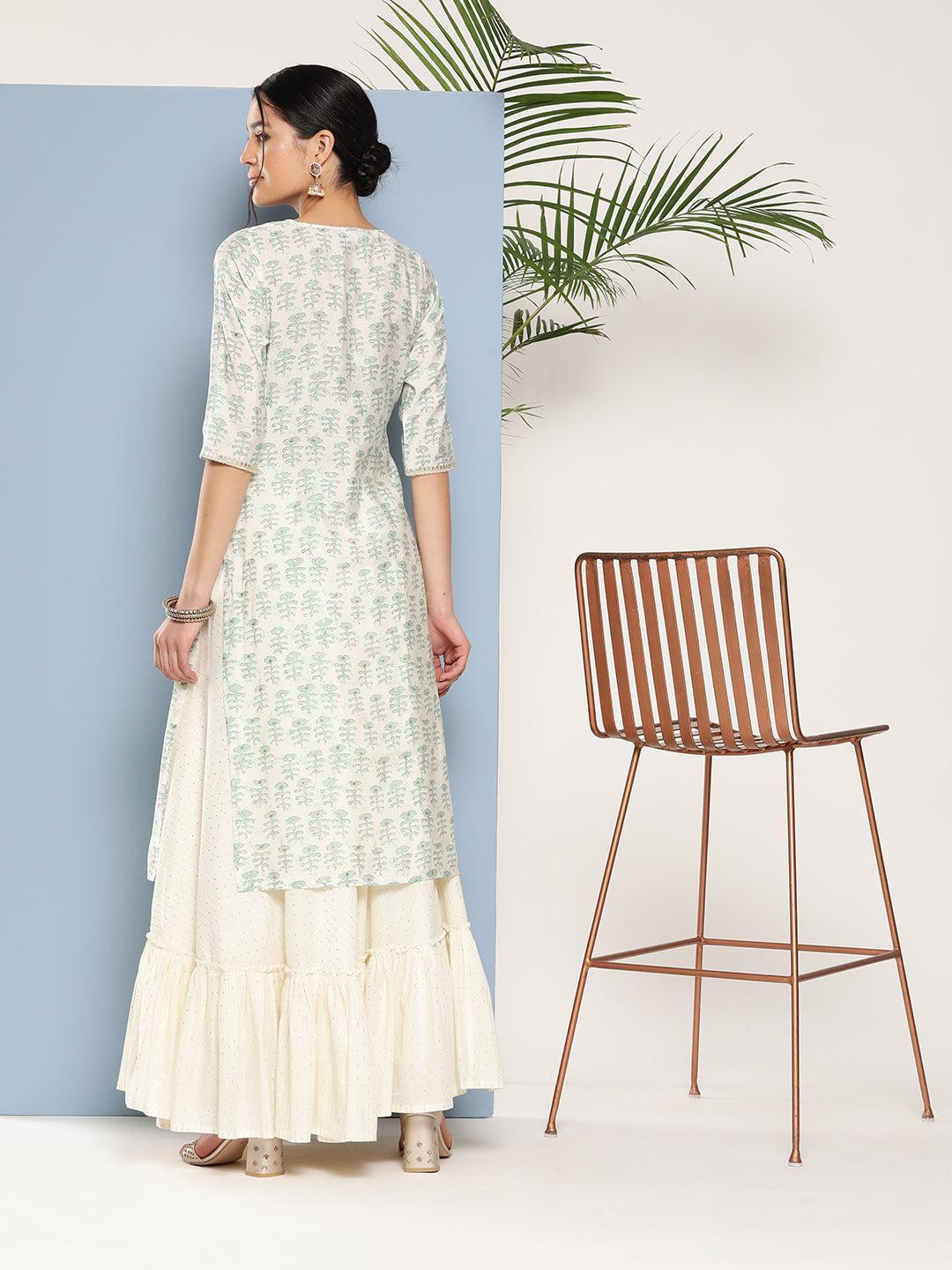 Green Yoke Design Silk Straight Kurta - ShopLibas