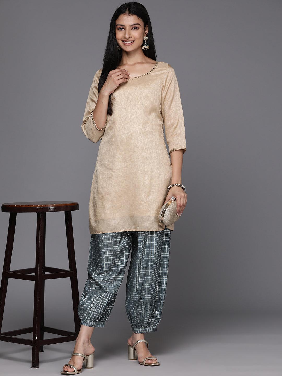 Grey Printed Cotton Salwar