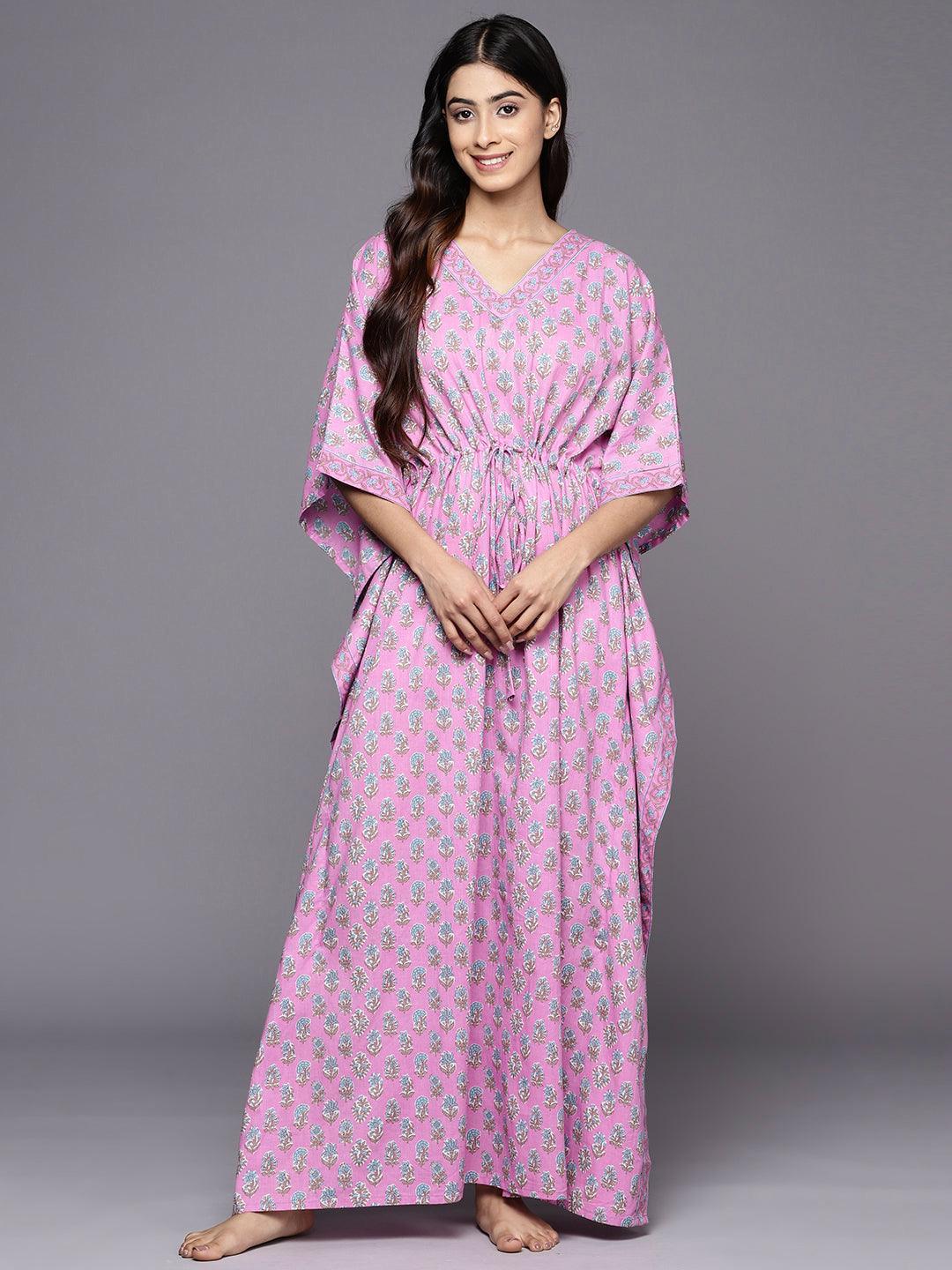 Lavender Printed Cotton Nightdress