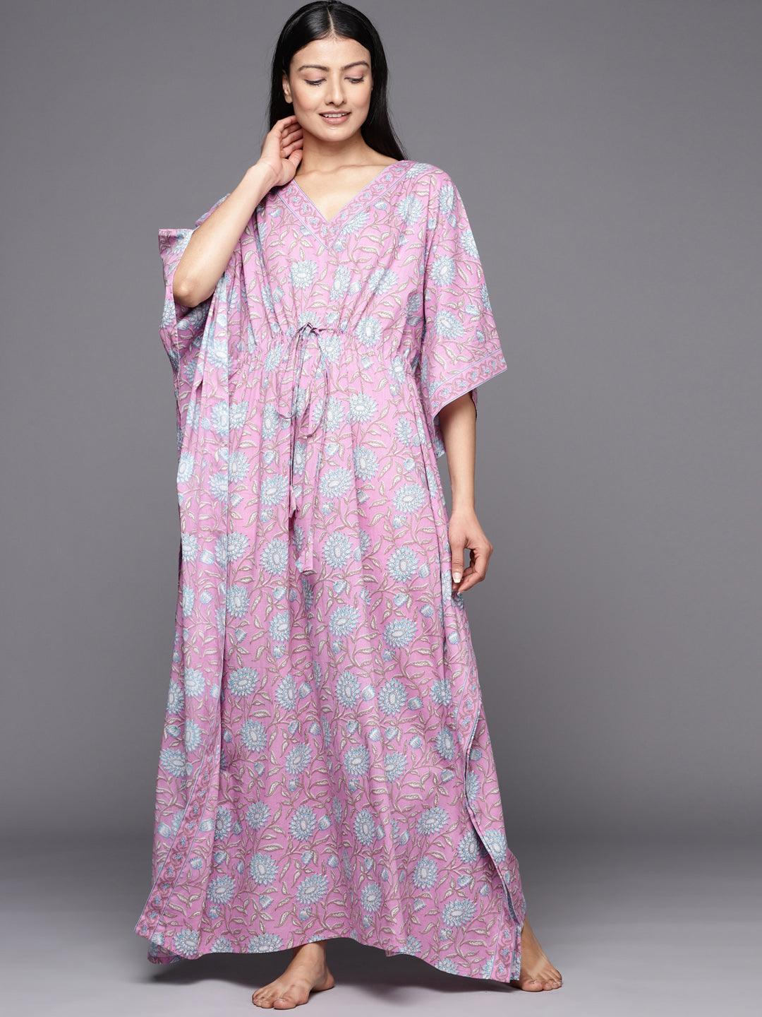 Lavender Printed Cotton Nightdress