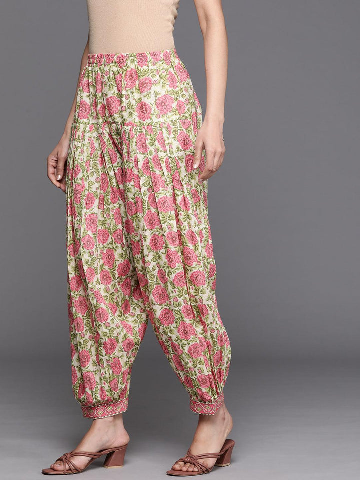 Multicoloured Printed Cotton Salwar Pants - ShopLibas